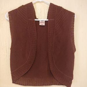 Brown Knitted Vest w/ Hood